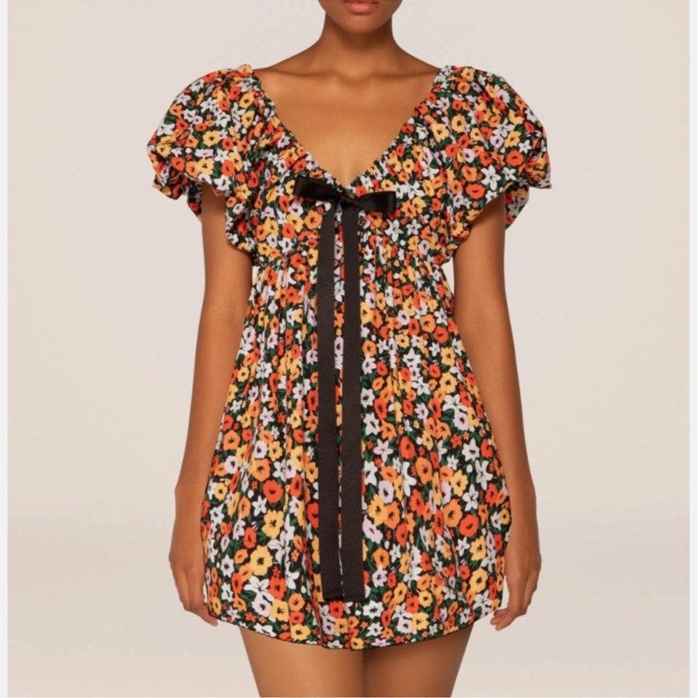AGUA BY AGUA BENDITA Horizonte Floral Print Mini Dress Small